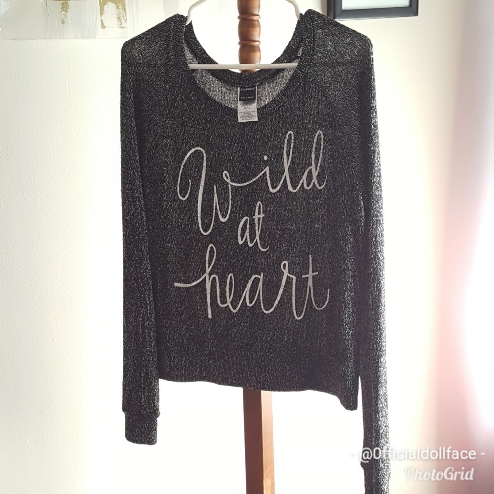 Stranded GRAY SWEATER, L
